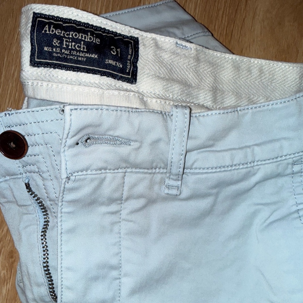 Abercrombie and Fitch Mens Flat front Chino Shorts Stretch Size 31"